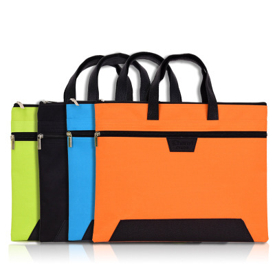 Manufacturer Portable Document Bag Canvas Oxford Multi-Layer Office Storage Briefcase A4 Information Bag Zipper File
