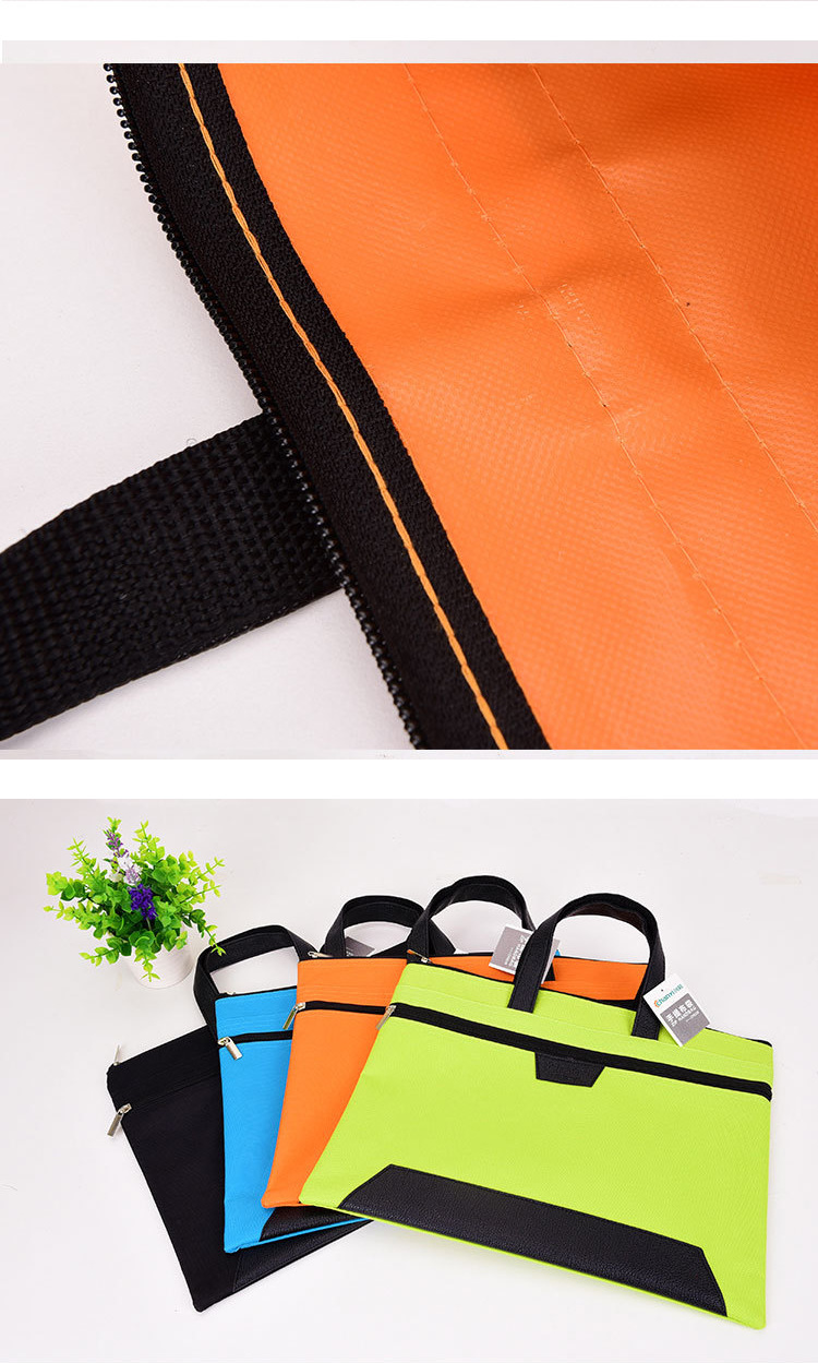Manufacturer Portable Document Bag Canvas Oxford Multi-Layer Office Storage Briefcase A4 Information Bag Zipper File
