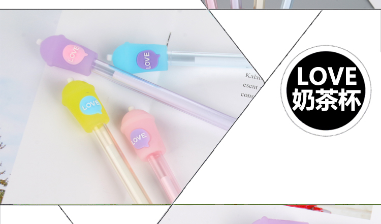 Japanese and Korean Creative Cartoon Simple Love Milky Tea Cup Black Gel Pen Student Studying Stationery Supplies Wholesale Customization Japanese and Korean Creative Cartoon Simple Love Milky Tea Cup Black Gel Pen Student Studying Stationery Supplies Wholesale Customization