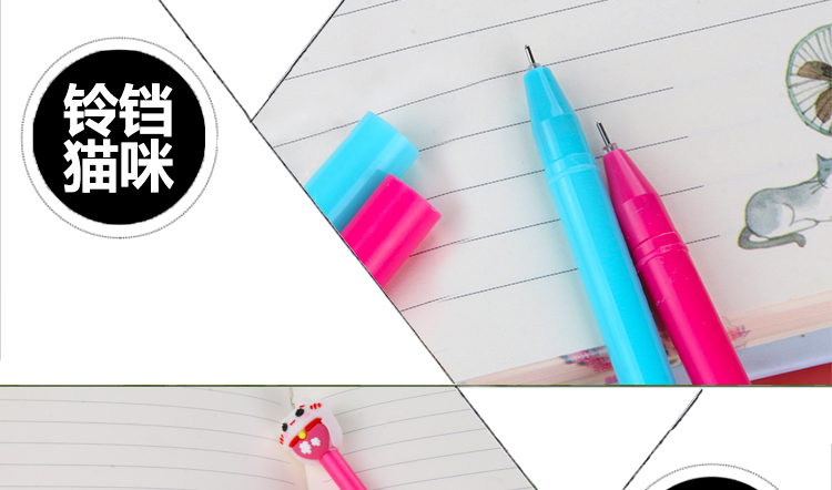 Factory Direct Sales Creative New Lucky Cat Black Gel Pen Student Studying Stationery Wholesale Custom Logo