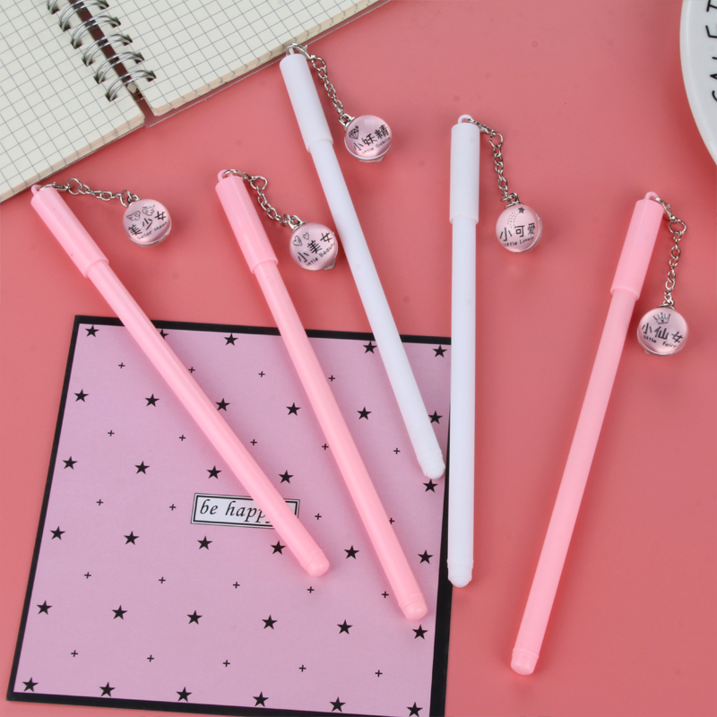 Japanese and Korean Creative Cute Text Wind Chimes Pendant Pen Creative Gel Pen Girl Pendant Gel Pen Couple Pen Supplies
