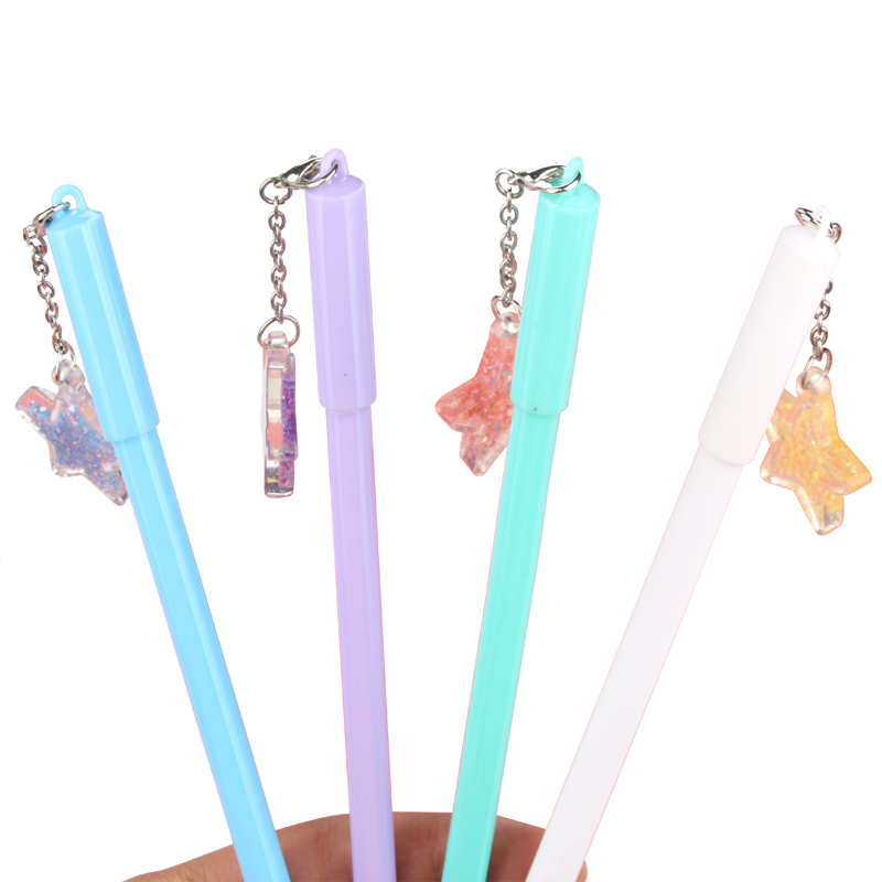 Factory Direct Sales New Cartoon Starfish Pendant Gel Pen Internet Celebrity Pendant Pendant Pendant Pen Wind Chime Black Gel Pen