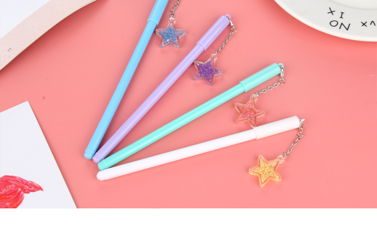 Factory Direct Sales New Cartoon Starfish Pendant Gel Pen Internet Celebrity Pendant Pendant Pendant Pen Wind Chime Black Gel Pen