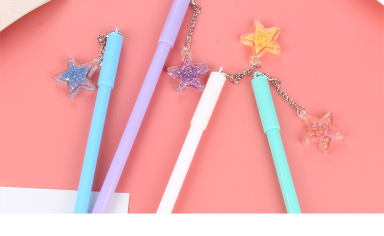 Factory Direct Sales New Cartoon Starfish Pendant Gel Pen Internet Celebrity Pendant Pendant Pendant Pen Wind Chime Black Gel Pen