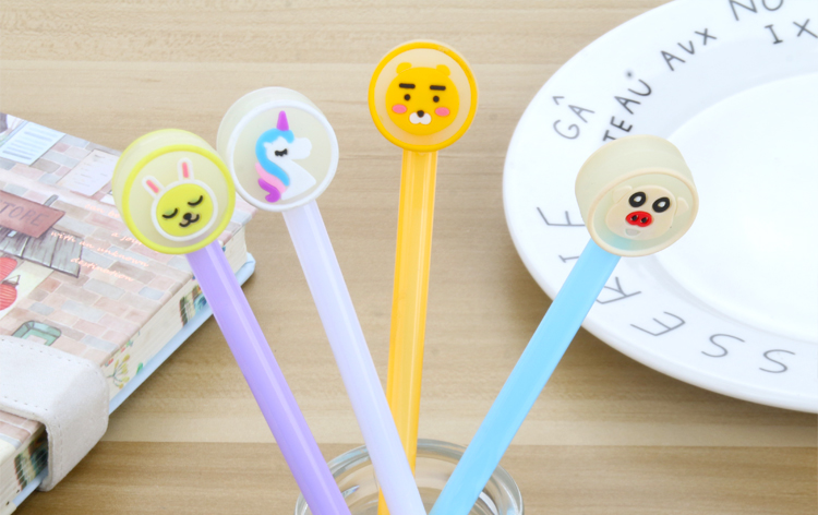 Japanese and Korean Creative New Cartoon Clear Candy Animal Cartoon Gel Pen Student Studying Stationery Wholesale Customizable