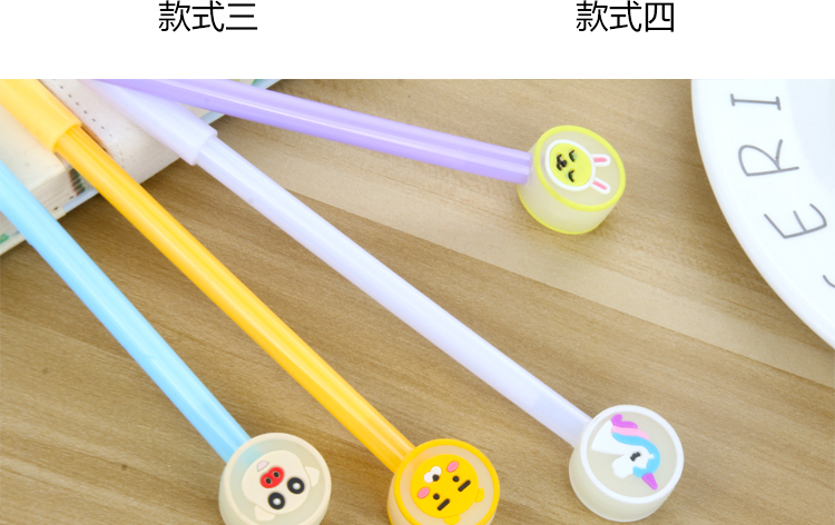 Japanese and Korean Creative New Cartoon Clear Candy Animal Cartoon Gel Pen Student Studying Stationery Wholesale Customizable