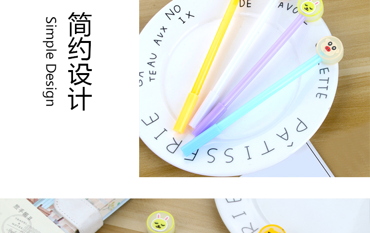 Japanese and Korean Creative New Cartoon Clear Candy Animal Cartoon Gel Pen Student Studying Stationery Wholesale Customizable