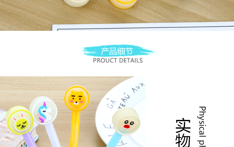 Japanese and Korean Creative New Cartoon Clear Candy Animal Cartoon Gel Pen Student Studying Stationery Wholesale Customizable