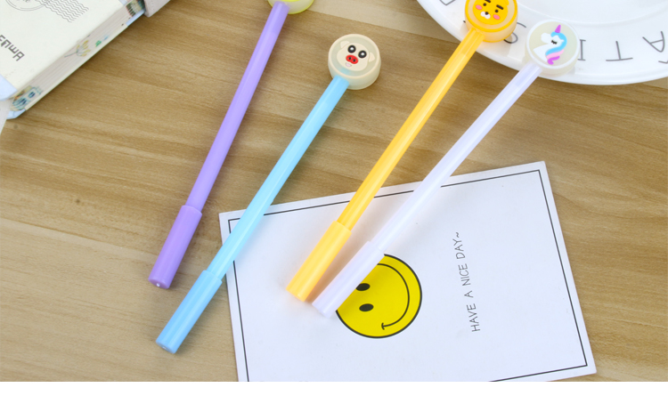 Japanese and Korean Creative New Cartoon Clear Candy Animal Cartoon Gel Pen Student Studying Stationery Wholesale Customizable