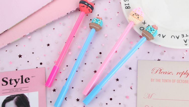 Japanese and Korean Creative New Cartoon Small Fresh Love Potted Black Gel Pen Student Studying Stationery Wholesale Japanese and Korean Creative New Cartoon Small Fresh Love Potted Black Gel Pen Student Studying Stationery Wholesale