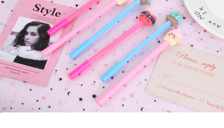 Japanese and Korean Creative New Cartoon Small Fresh Love Potted Black Gel Pen Student Studying Stationery Wholesale Japanese and Korean Creative New Cartoon Small Fresh Love Potted Black Gel Pen Student Studying Stationery Wholesale