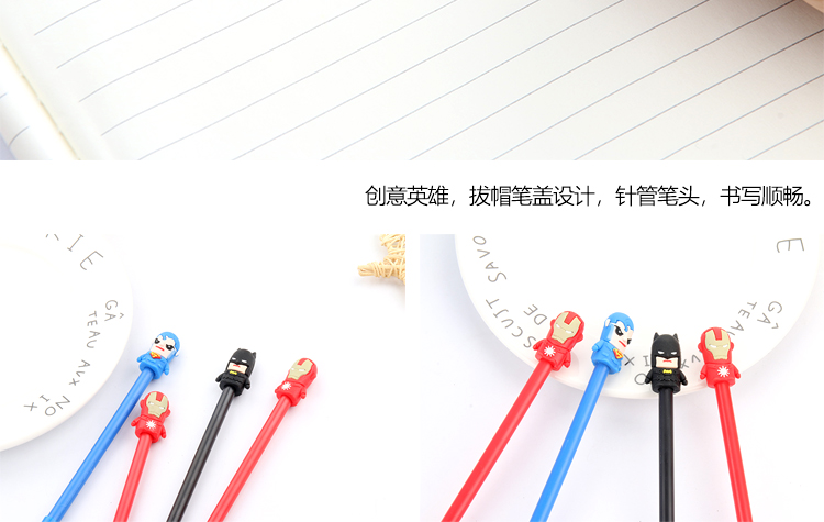 Korean Creative Cartoon Cute Marvel Heroes Gel Pen Black Gel Ink Pen Student Stationery Signature Pen Custom Logo Korean Creative Cartoon Cute Marvel Heroes Gel Pen Black Gel Ink Pen Student Stationery Signature Pen Custom Logo