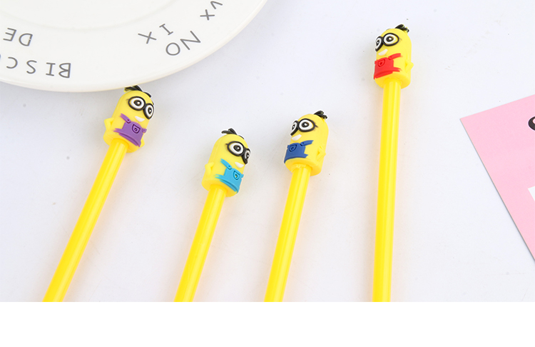 Cartoon Minions Gel Pen Creative Stationery Cute Student Ball Pen Office Supplies Black Signature Pen Wholesale
