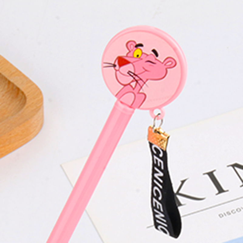 P-0655 Pink Tiger Brand Pendant Gel Pen Pink Leopard Black Gel Ink Pen Signature Pen Office Supplies