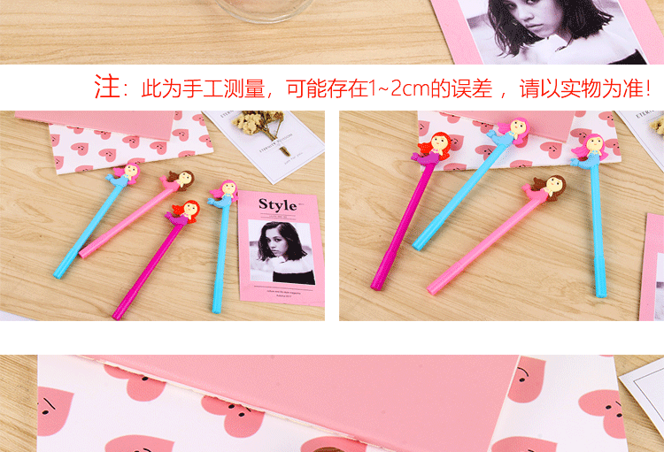 Factory Direct Sales Creative Stationery Mermaid Cartoon Gel Pen Small Fish Man Black Gel Ink Pen Office Signature Pen Factory Direct Sales Creative Stationery Mermaid Cartoon Gel Pen Small Fish Man Black Gel Ink Pen Office Signature Pen