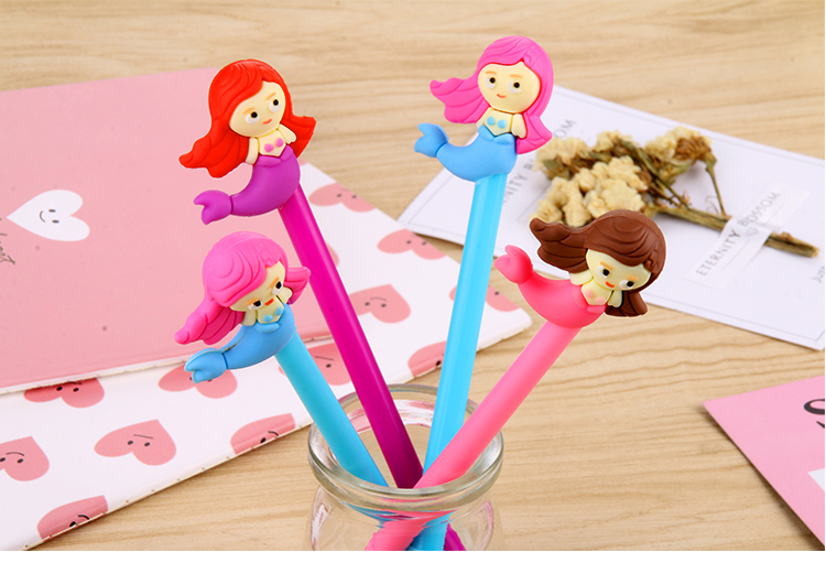 Factory Direct Sales Creative Stationery Mermaid Cartoon Gel Pen Small Fish Man Black Gel Ink Pen Office Signature Pen Factory Direct Sales Creative Stationery Mermaid Cartoon Gel Pen Small Fish Man Black Gel Ink Pen Office Signature Pen