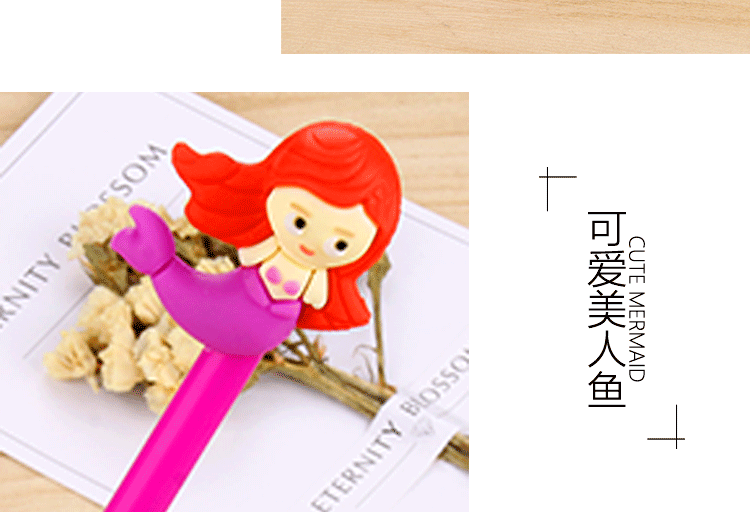 Factory Direct Sales Creative Stationery Mermaid Cartoon Gel Pen Small Fish Man Black Gel Ink Pen Office Signature Pen Factory Direct Sales Creative Stationery Mermaid Cartoon Gel Pen Small Fish Man Black Gel Ink Pen Office Signature Pen