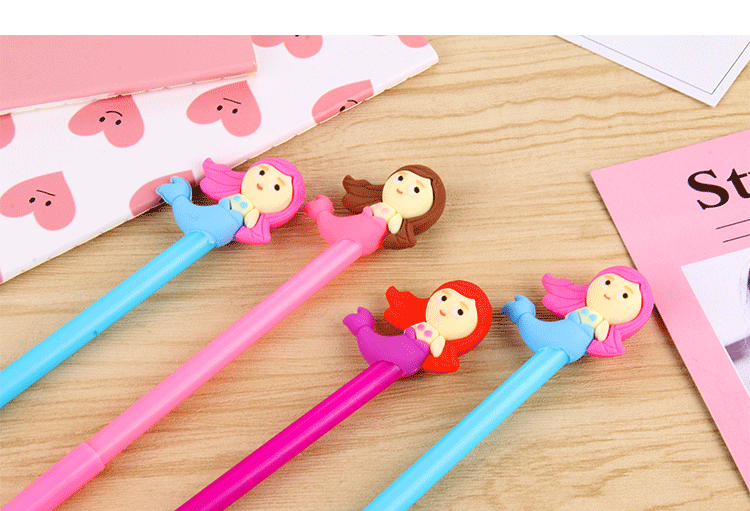 Factory Direct Sales Creative Stationery Mermaid Cartoon Gel Pen Small Fish Man Black Gel Ink Pen Office Signature Pen Factory Direct Sales Creative Stationery Mermaid Cartoon Gel Pen Small Fish Man Black Gel Ink Pen Office Signature Pen