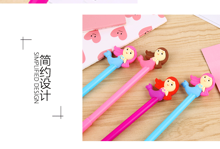 Factory Direct Sales Creative Stationery Mermaid Cartoon Gel Pen Small Fish Man Black Gel Ink Pen Office Signature Pen Factory Direct Sales Creative Stationery Mermaid Cartoon Gel Pen Small Fish Man Black Gel Ink Pen Office Signature Pen