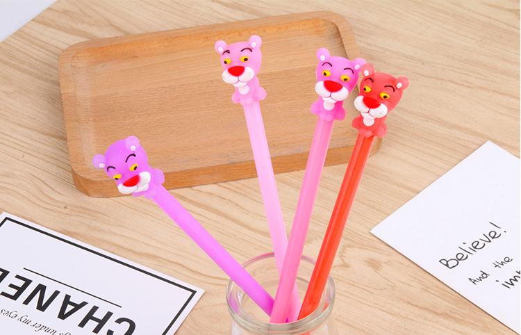 Creative Student Cartoon Pink Panther Gel Pen Cute Learning Stationery Ball Pen Office Signature Pen Factory Wholesale