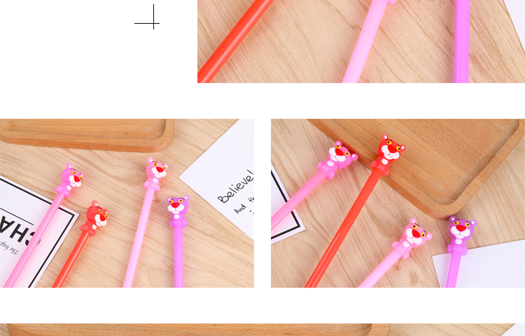 Creative Student Cartoon Pink Panther Gel Pen Cute Learning Stationery Ball Pen Office Signature Pen Factory Wholesale