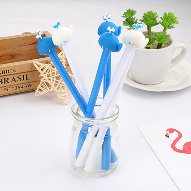 Cute Cartoon Creativity Water Spray Whale Gel Pen Creative Water-Based Paint Pen Black Signature Pen Students&#039; Supplies
