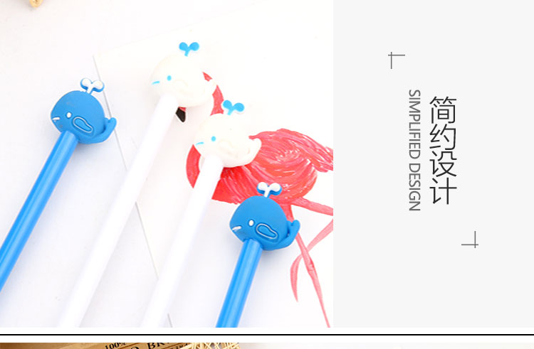 Cute Cartoon Creativity Water Spray Whale Gel Pen Creative Water-Based Paint Pen Black Signature Pen Students' Supplies