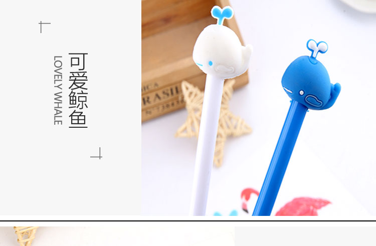 Cute Cartoon Creativity Water Spray Whale Gel Pen Creative Water-Based Paint Pen Black Signature Pen Students' Supplies