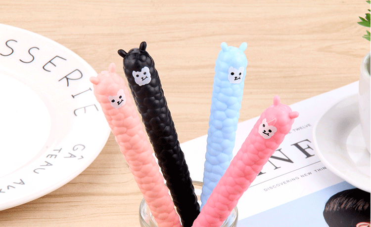Creative Stationery Plush Sheep Pen Gel Pen Lamb Shape Pen Black Gel Ink Pen Cartoon Creative Office Sign