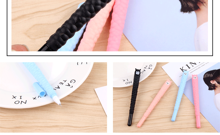 Creative Stationery Plush Sheep Pen Gel Pen Lamb Shape Pen Black Gel Ink Pen Cartoon Creative Office Sign