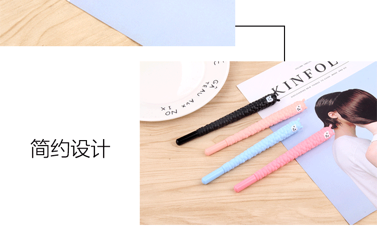 Creative Stationery Plush Sheep Pen Gel Pen Lamb Shape Pen Black Gel Ink Pen Cartoon Creative Office Sign