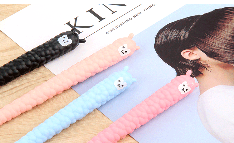 Creative Stationery Plush Sheep Pen Gel Pen Lamb Shape Pen Black Gel Ink Pen Cartoon Creative Office Sign