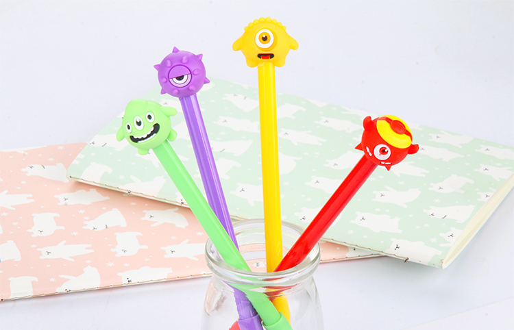 New Cartoon Creative Ball Gel Pen Purr Black Gel Ink Pen Student Stationery Prize