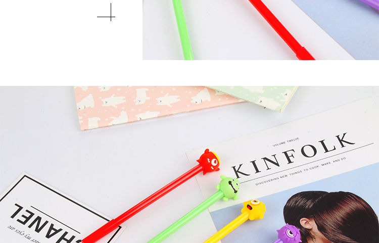 New Cartoon Creative Ball Gel Pen Purr Black Gel Ink Pen Student Stationery Prize