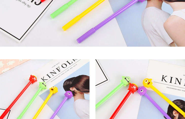 New Cartoon Creative Ball Gel Pen Purr Black Gel Ink Pen Student Stationery Prize