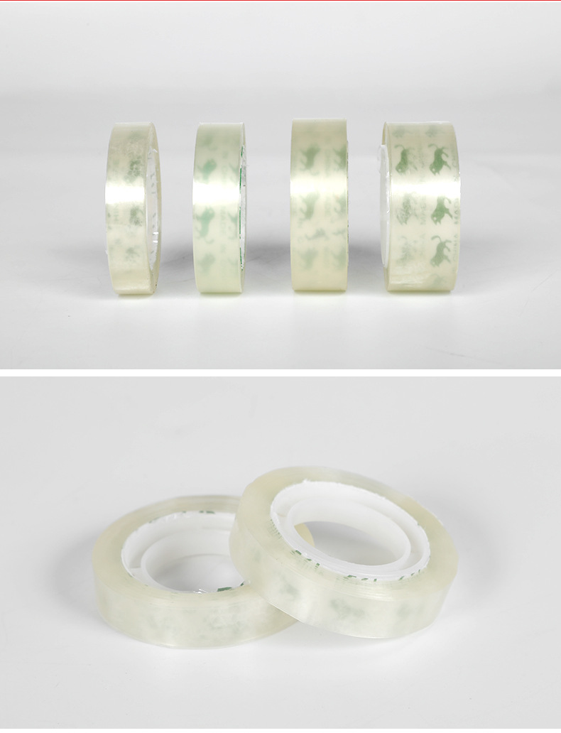 Transparent Stationery Tape Bandwidth 12/1.8cm Office Tape Sealing Small Adhesive Glassine Tape Sealing Box Tying Tape Wholesale