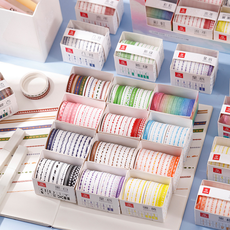 Journal Stickers and Paper Adhesive Tape Sets Creative Stationery DIY Journal Stickers Cross-Border Basic Material Simple Stickers