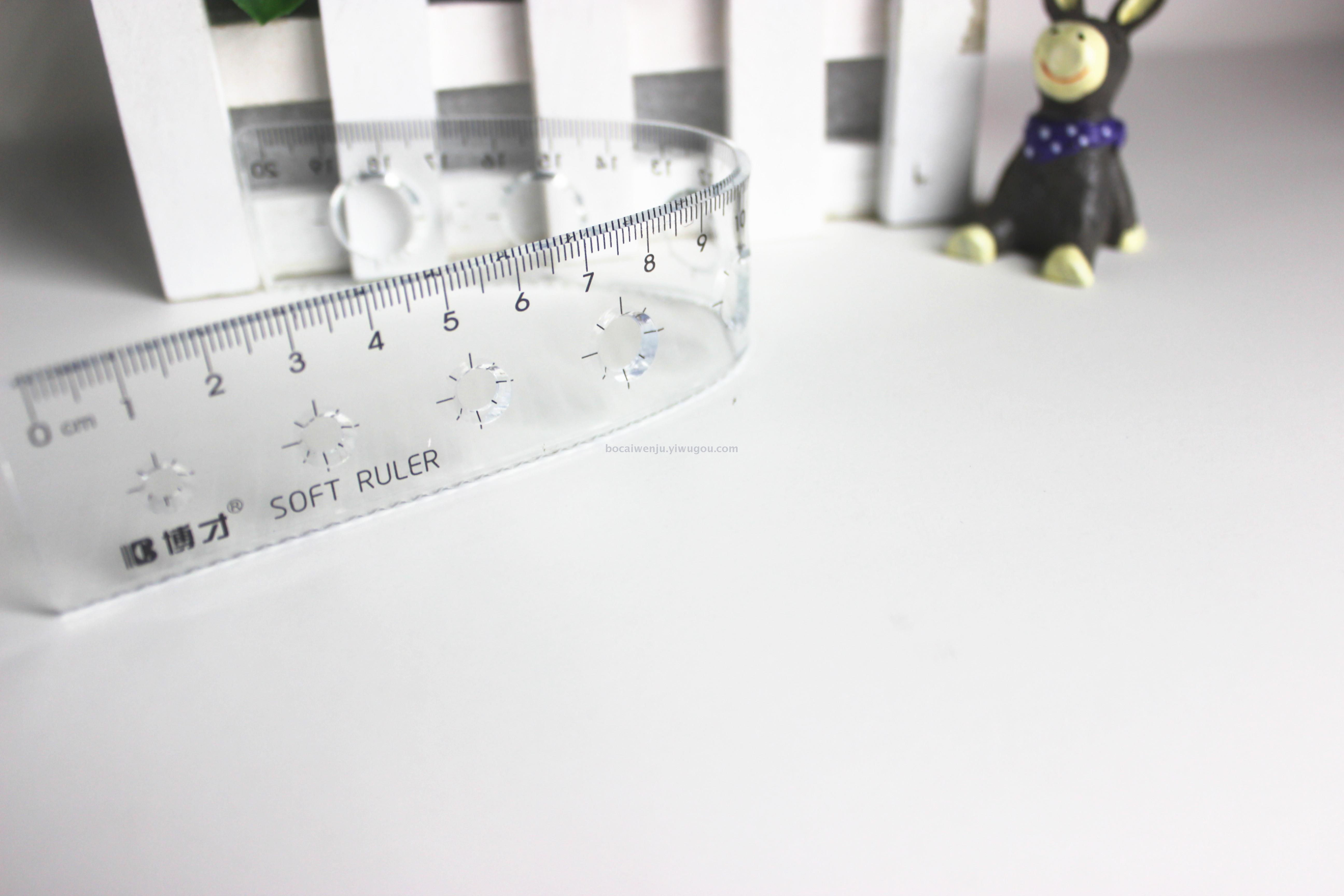 Bocai Creative Soft Ruler Sets Environmentally Friendly Transparent Scale Clear Student Only Four-Piece Set