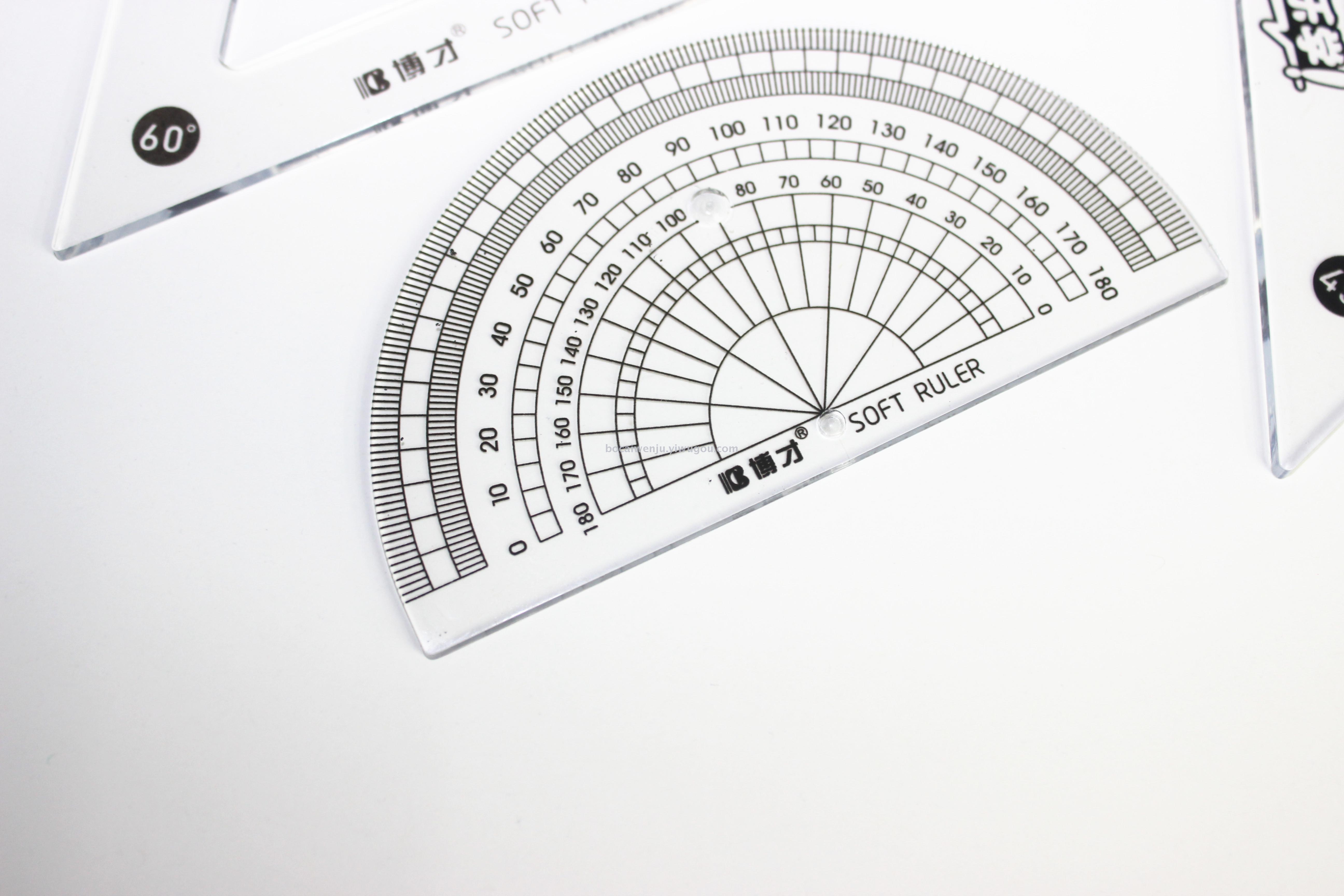 Bocai Creative Soft Ruler Sets Environmentally Friendly Transparent Scale Clear Student Only Four-Piece Set Bocai Creative Soft Ruler Sets Environmentally Friendly Transparent Scale Clear Student Only Four-Piece Set