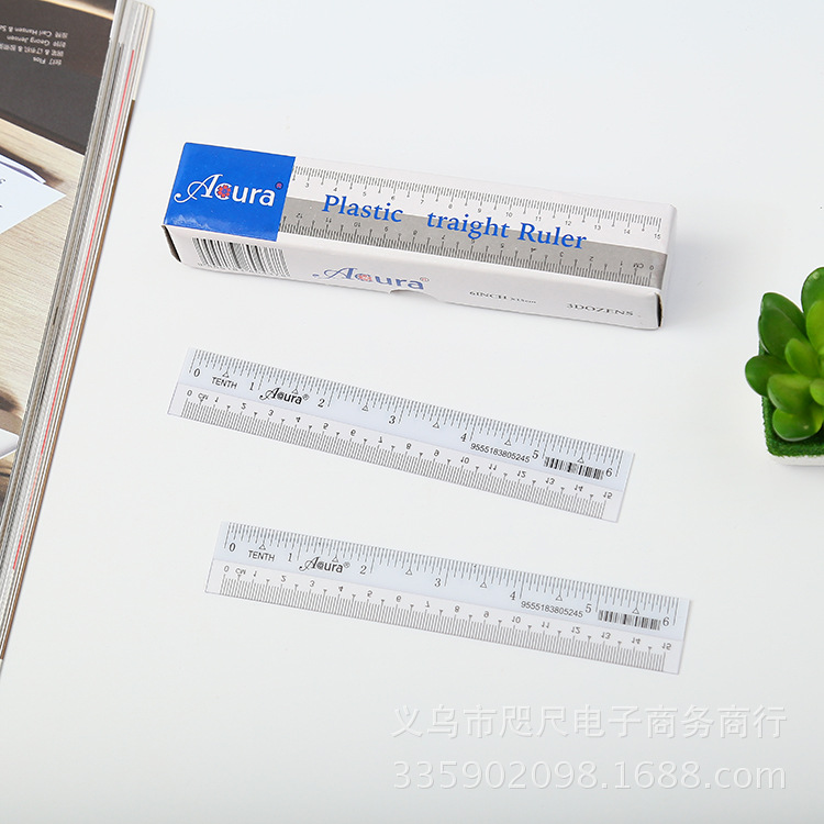 Transparent plastic ruler 30cm organic plastic ruler 30cm plastic ruler 30cm