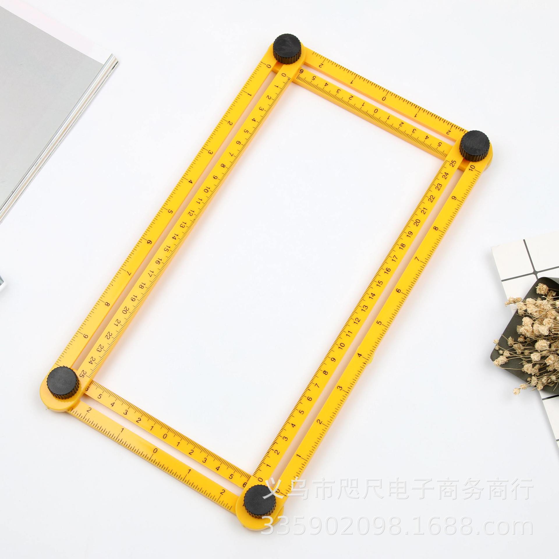 Bin bin-bin multi-functional four-square plastic mobile four-fold measurement of tool folding ruler multi-angle