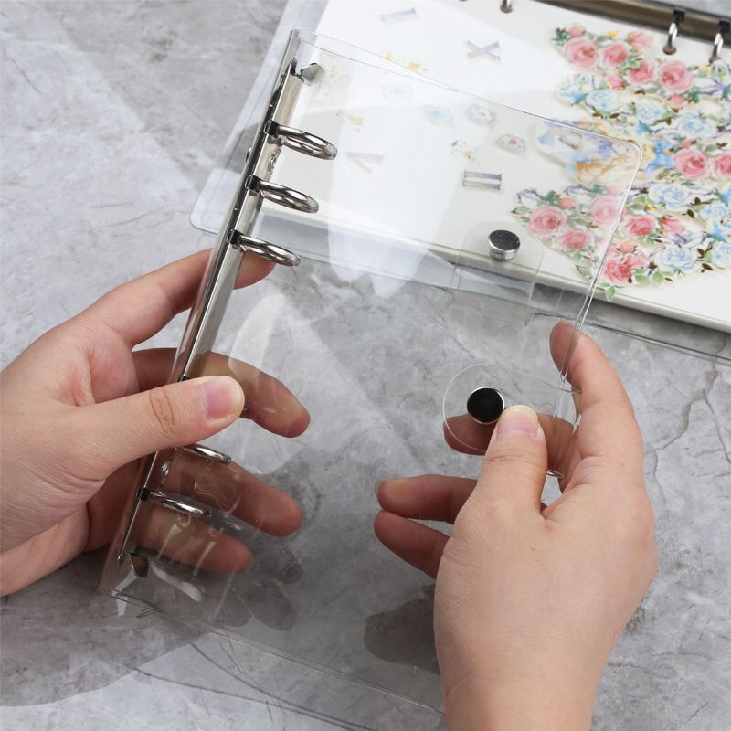 Korean Creative Transparent PVC Loose-Leaf Binder Loose Spiral Notebook Fresh Grid Horizontal Line Plan Notebook Journal Book Korean Creative Transparent PVC Loose-Leaf Binder Loose Spiral Notebook Fresh Grid Horizontal Line Plan Notebook Journal Book