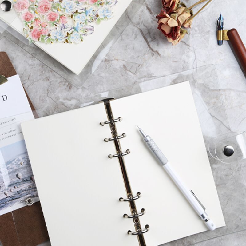 Korean Creative Transparent PVC Loose-Leaf Binder Loose Spiral Notebook Fresh Grid Horizontal Line Plan Notebook Journal Book Korean Creative Transparent PVC Loose-Leaf Binder Loose Spiral Notebook Fresh Grid Horizontal Line Plan Notebook Journal Book