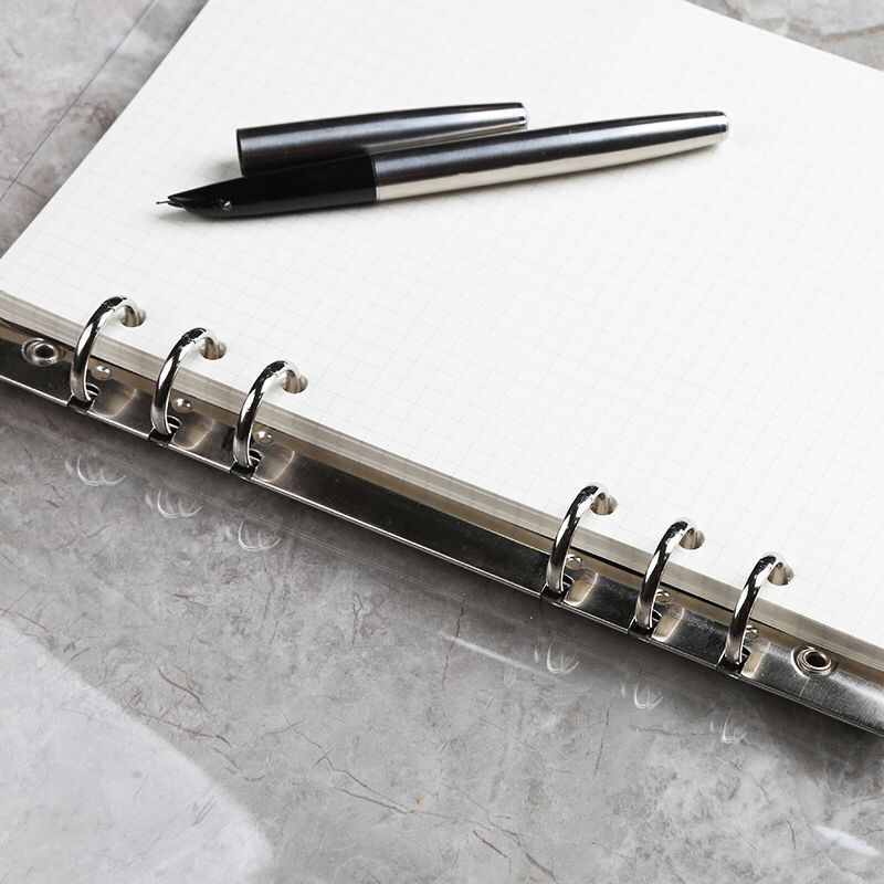 Korean Creative Transparent PVC Loose-Leaf Binder Loose Spiral Notebook Fresh Grid Horizontal Line Plan Notebook Journal Book Korean Creative Transparent PVC Loose-Leaf Binder Loose Spiral Notebook Fresh Grid Horizontal Line Plan Notebook Journal Book