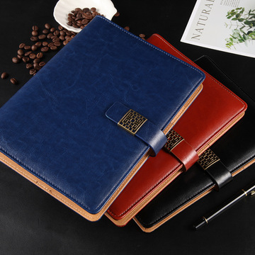 Business Notebook A5 Notebook Simple Soft Leather Notepad Student Diary Book Company Logo Gift Set
