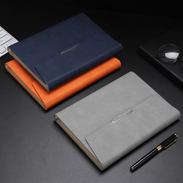 Business Notebook A5 Notebook Simple Soft Leather Notepad Student Diary Book Company Logo Gift Set