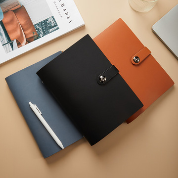 Business Notebook A5 Notebook Simple Soft Leather Notepad Student Diary Book Company Logo Gift Set