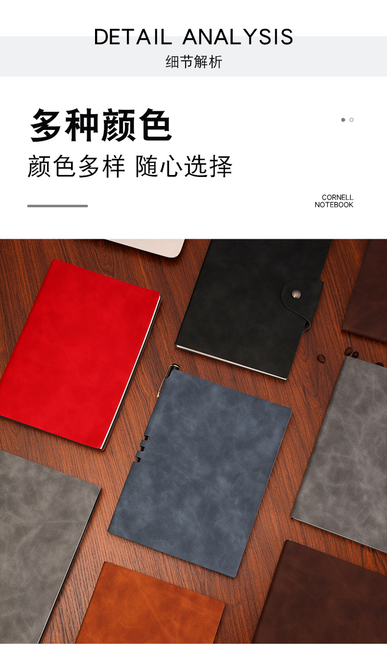 Business Notebook A5 Notebook Simple Soft Leather Notepad Student Diary Book Company Logo Gift Set