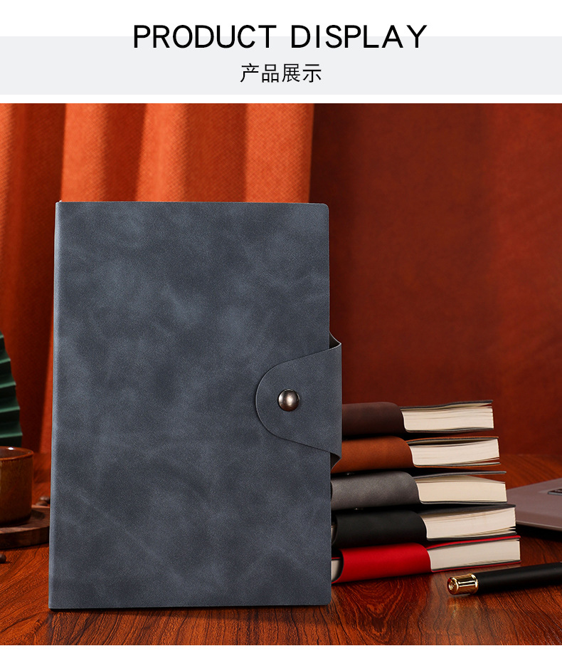 Business Notebook A5 Notebook Simple Soft Leather Notepad Student Diary Book Company Logo Gift Set