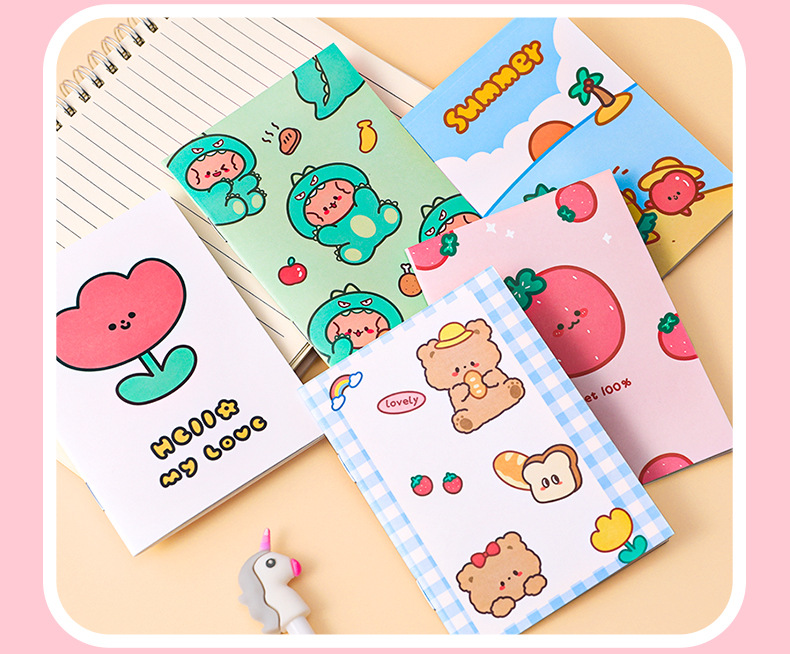 Korean Stationery Small Notebook Cartoon Notepad Soft Copy Kindergarten Pupil Prize Small Gift Gift